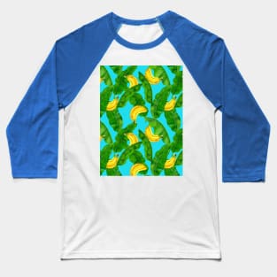 Bananas and leaves watercolor design Baseball T-Shirt
